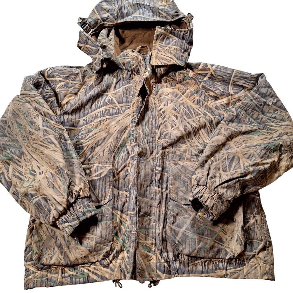 Columbia Vintage Mens Shadowgrass Camo Hooded Jacket Hunting Japan XL